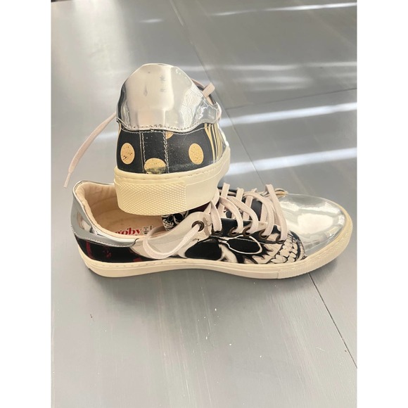 New York Goby womens sneakers Size 39 ( 8 us)  Metallic navy and cream - Picture 12 of 13